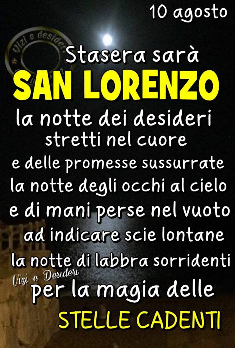 (4) Immagini e frasi di notte di san lorenzo da scaricare gratis e da condividere - 